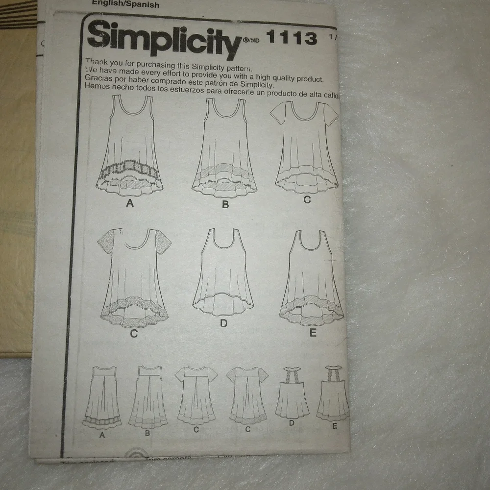 Simplicity sewing pattern